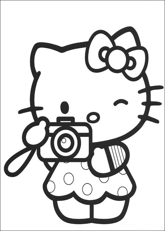 hello kitty para colorir foto