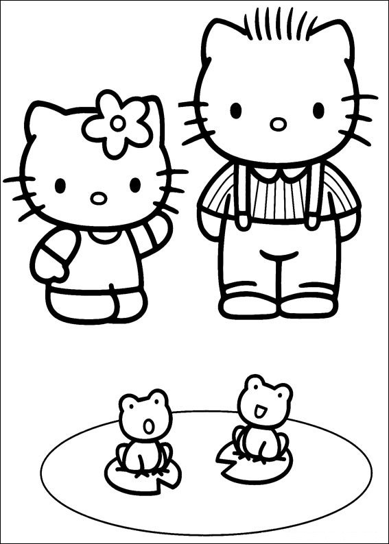 hello kitty para colorir gatinhos