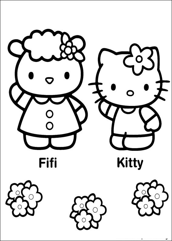 hello kitty para colorir ovelha