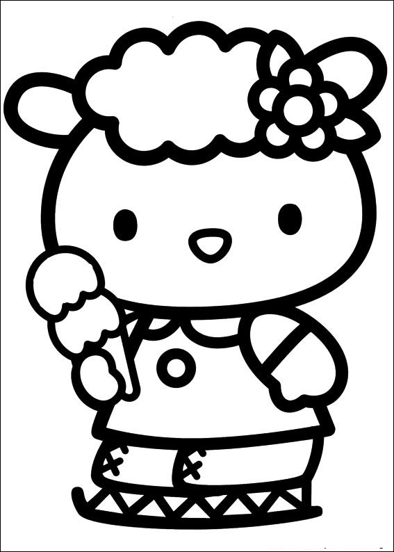 hello kitty para colorir ovelhinha