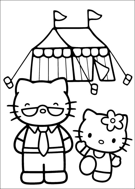 hello kitty para colorir papa circo