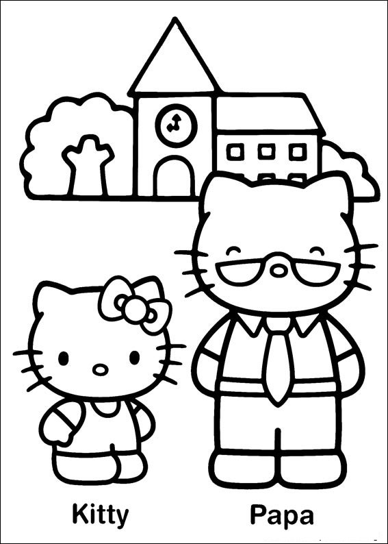 hello kitty para colorir papa