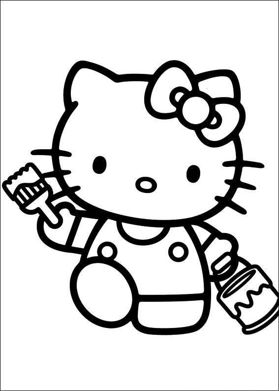 hello kitty para colorir pintora