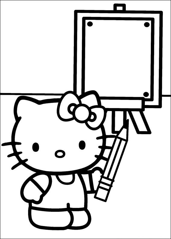 hello kitty para colorir pintura