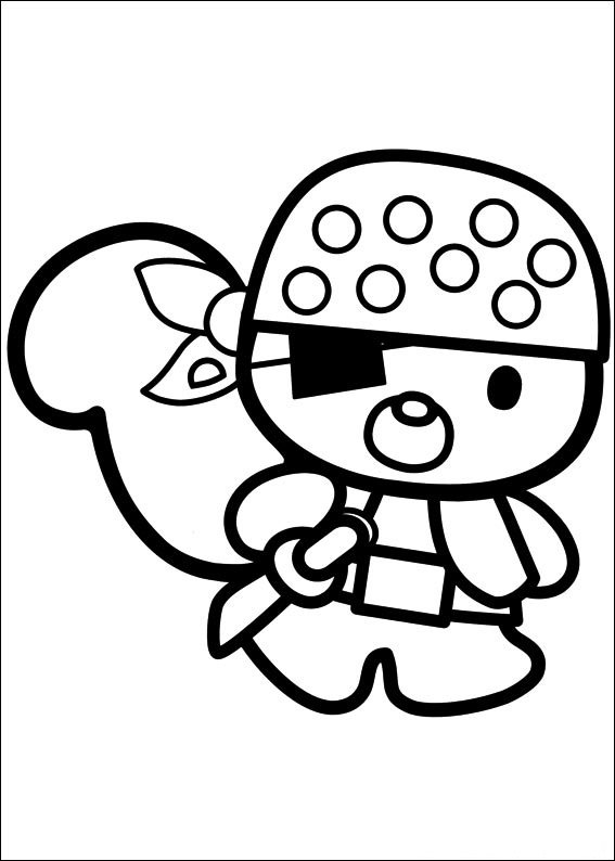 hello kitty para colorir pirata