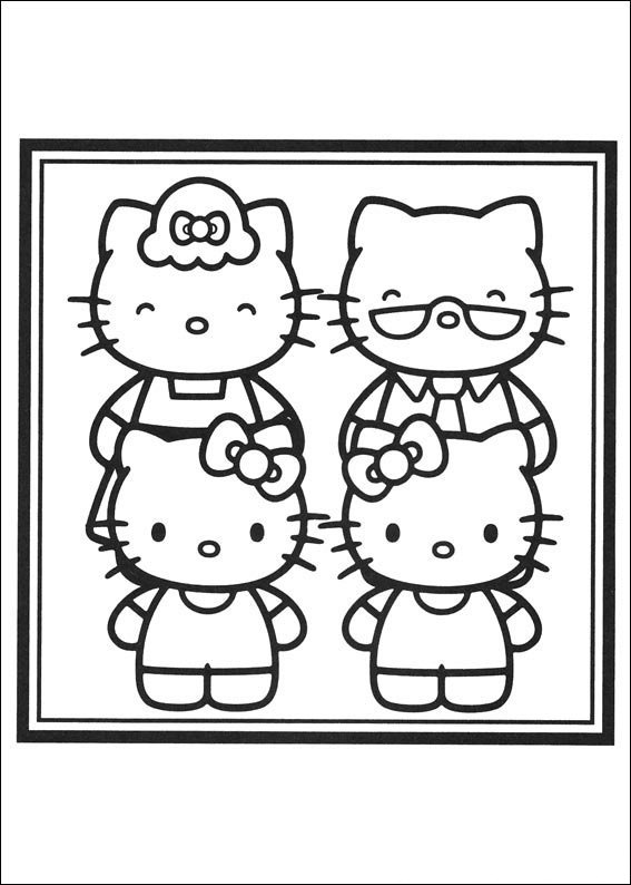 hello kitty para colorir quadro