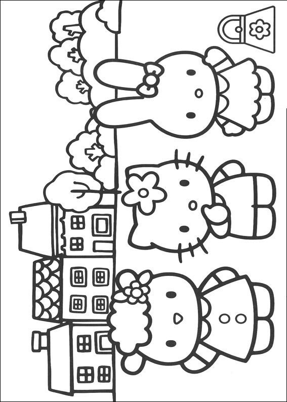 hello kitty para colorir quintal