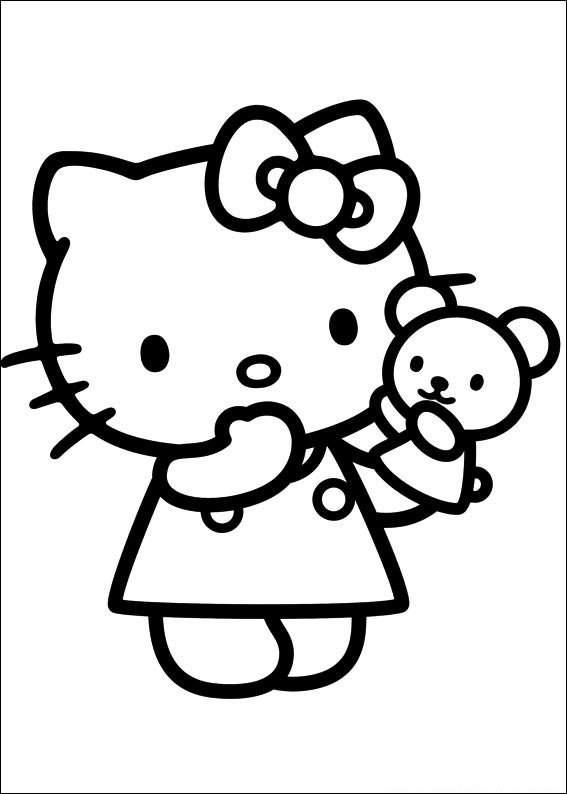 hello kitty para colorir ursinho