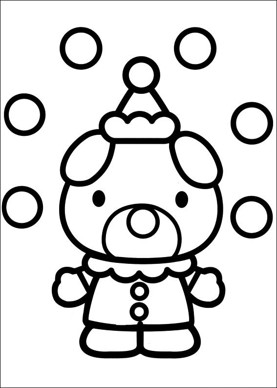 hello kitty para colorir urso palhaço