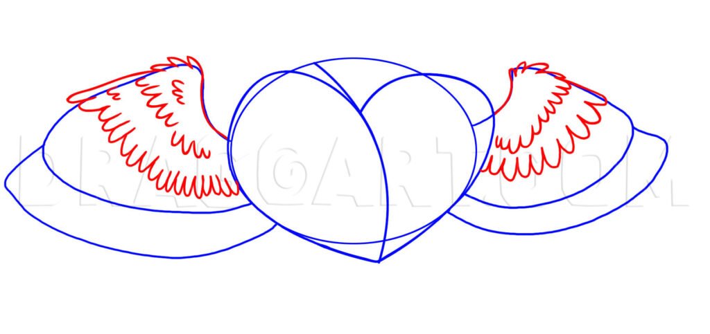 Como Desenhar Coração com Asas desenho