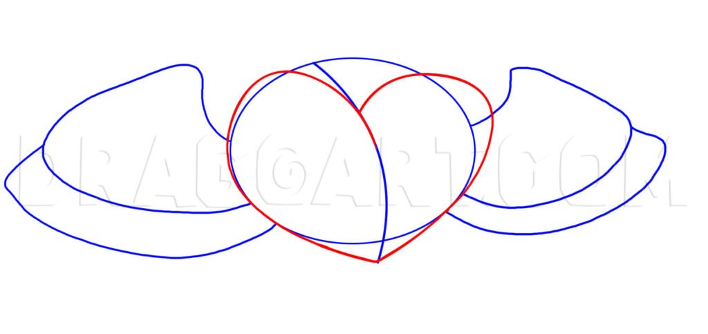 Como Desenhar Coração com Asas passo