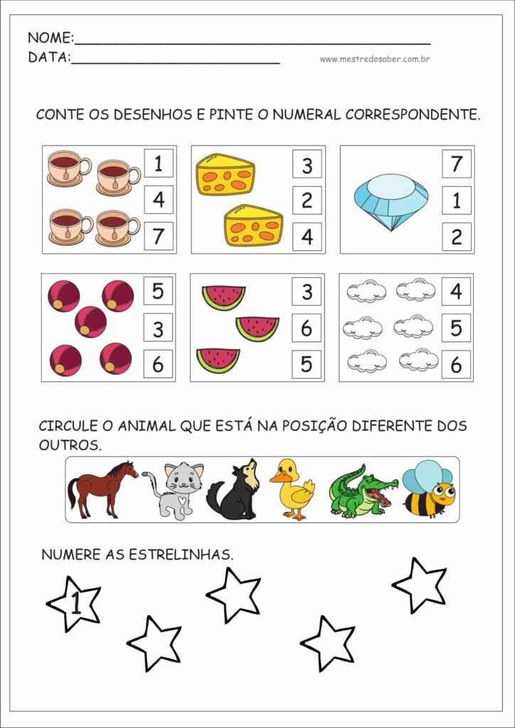 atividades para crianças matematica