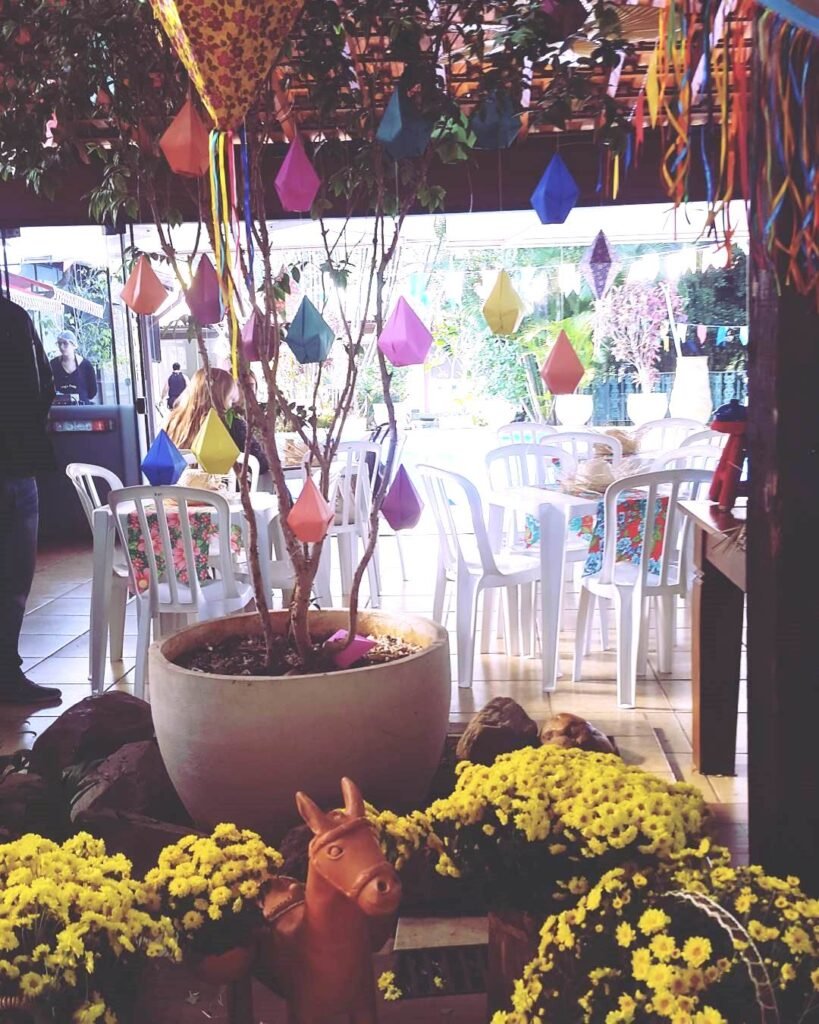 balão de festa junina vaso planta