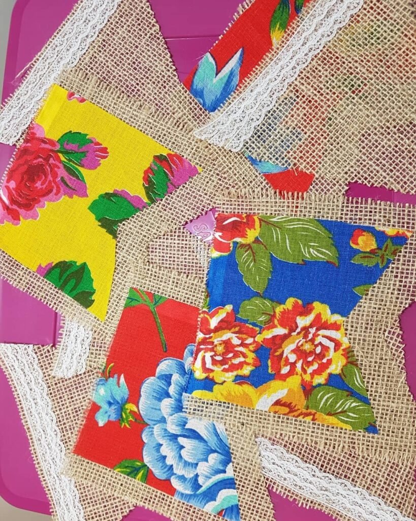 bandeirinhas para festa junina de juta