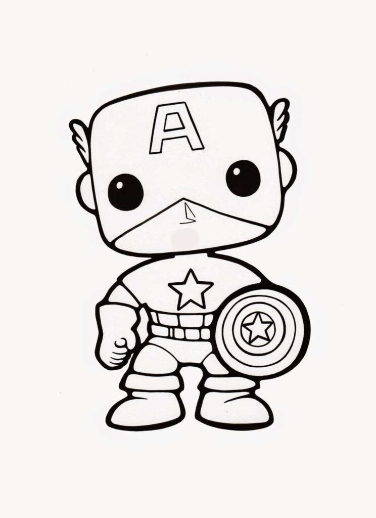 desenho kawaii capitão américa