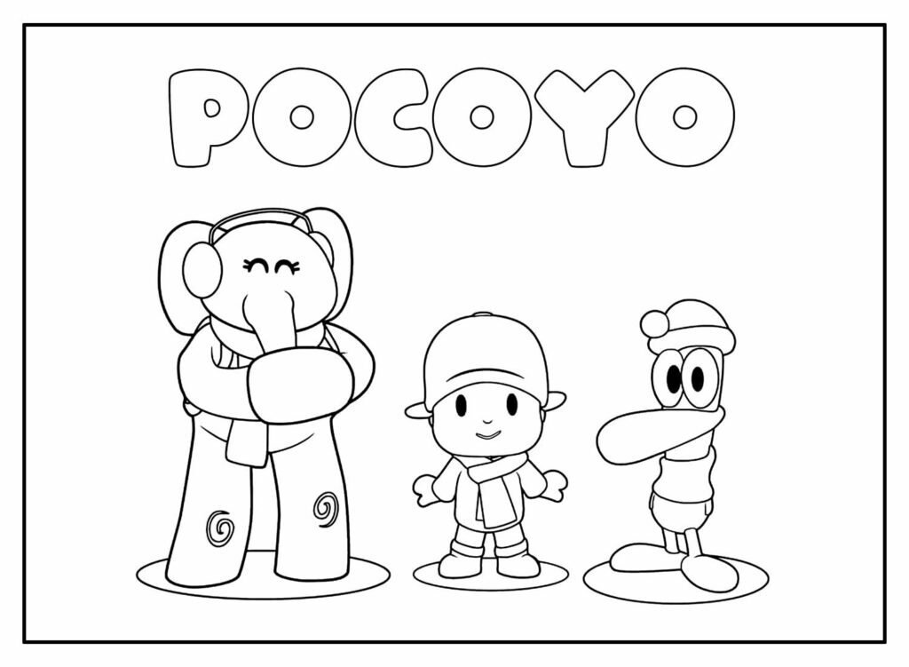 Desenho Educativo de Pocoyo para pintar (1)