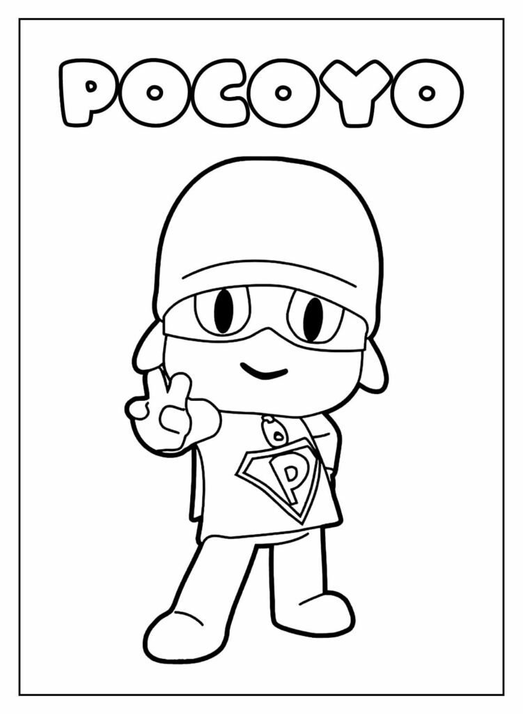 Desenho Educativo de Pocoyo para pintar