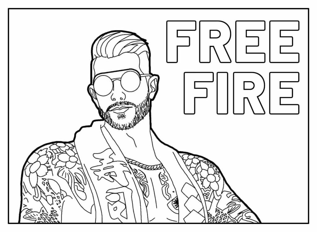 Desenho Free Fire Colorir alok