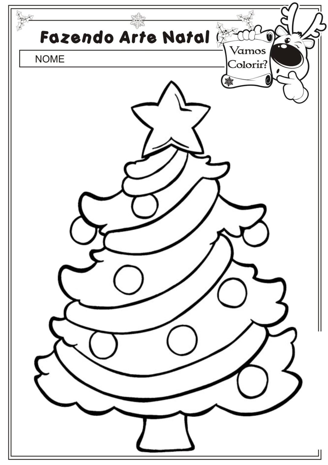 +60 Desenhos de Árvore de Natal para Colorir e Imprimir (Grátis)