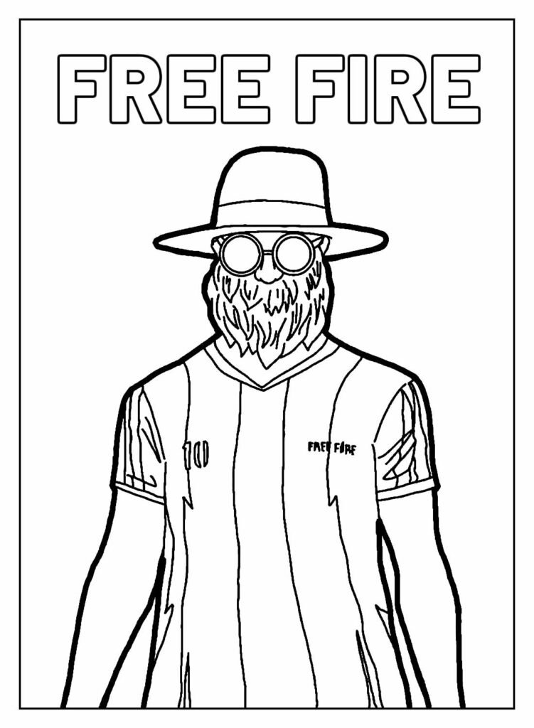Desenhos para colorir Free Fire chapeu