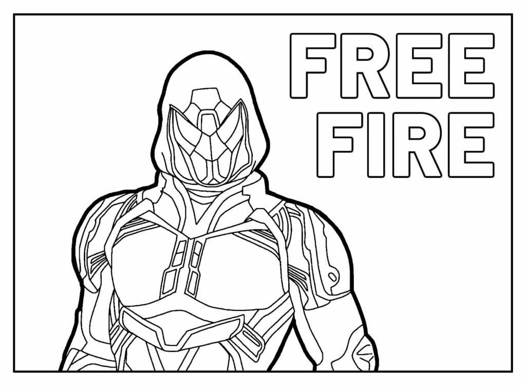 desenho do personagem do free fire para colorir- kawai