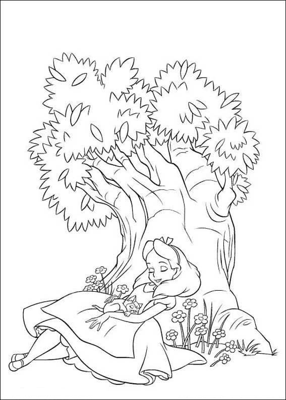 alice no pais das maravilhas para colorir dormindo