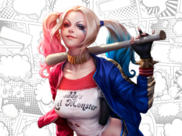 arlequina para colorir