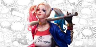 arlequina para colorir