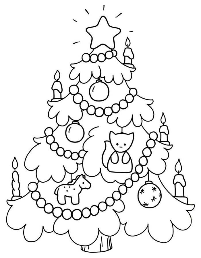 arvore de natal para colorir e imprimir enfeitada