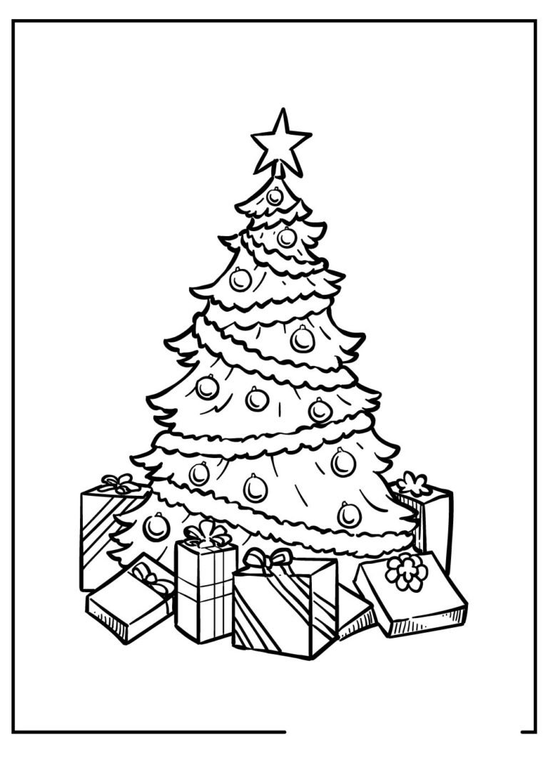 +60 Desenhos de Árvore de Natal para Colorir e Imprimir (Grátis)