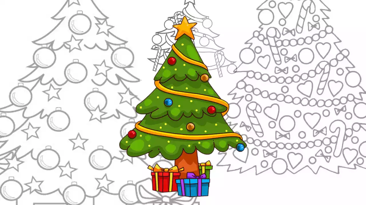 60 Desenhos de Árvore de Natal para Colorir e Imprimir (Grátis)