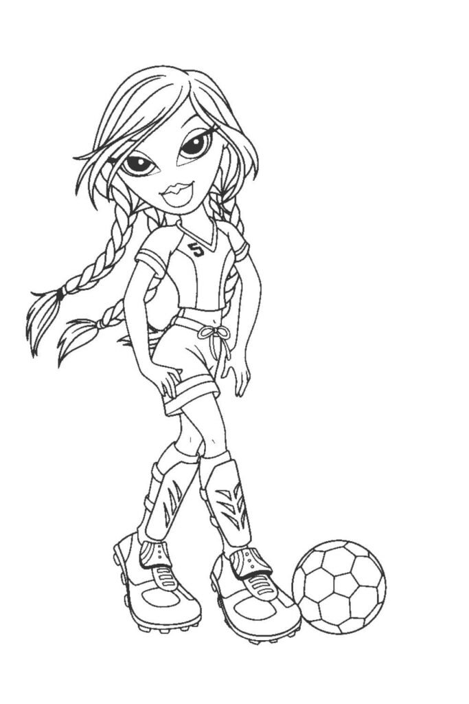 bratz para colorir e imprimir futebol