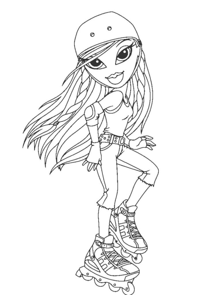 bratz para colorir e imprimir patins