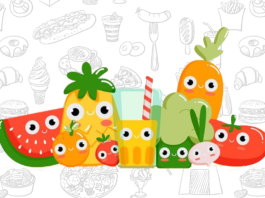 comida para colorir