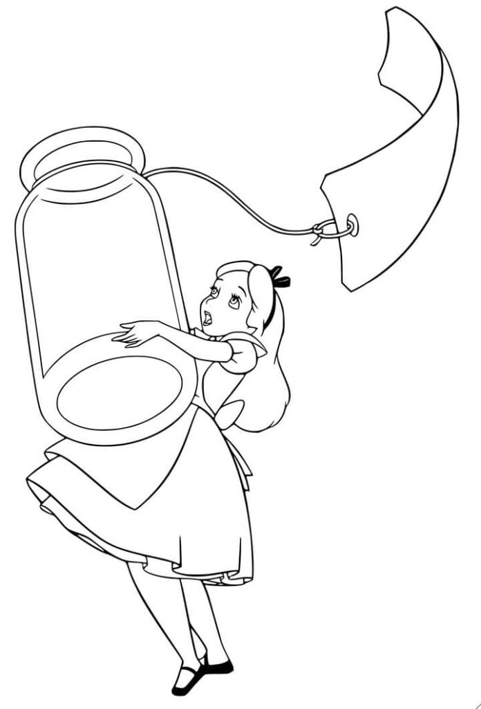 Alice no País das Maravilhas para Colorir e Imprimir