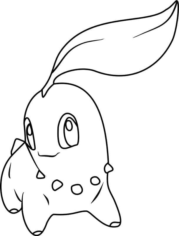 desenho de chikorita pokemon para colorir