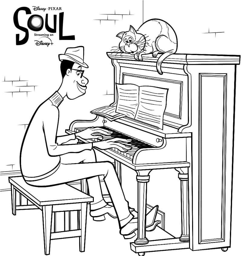 desenho de joe gardner e sr bigodes para colorir