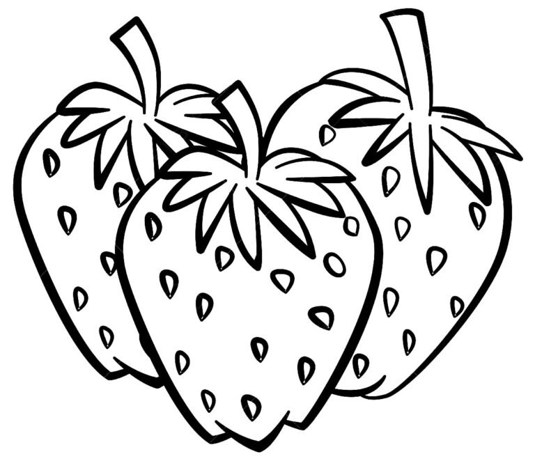 Desenhos de Morango para Colorir e Imprimir