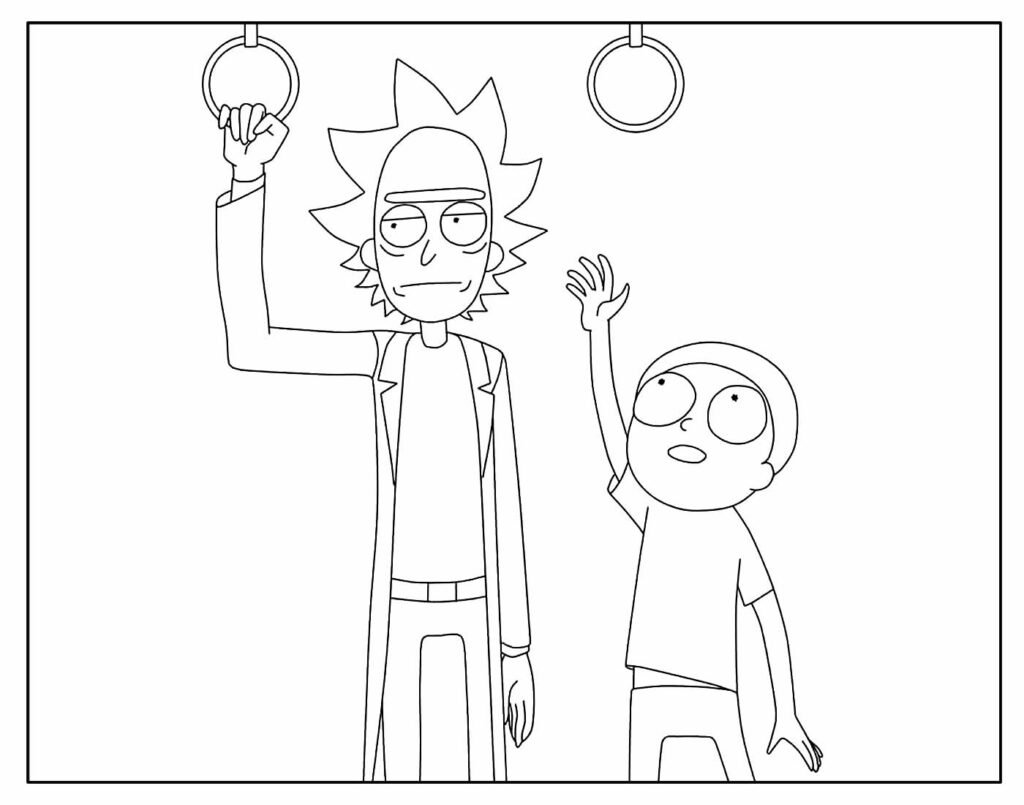 desenho de rick e morty para pintar e colorir facil 11