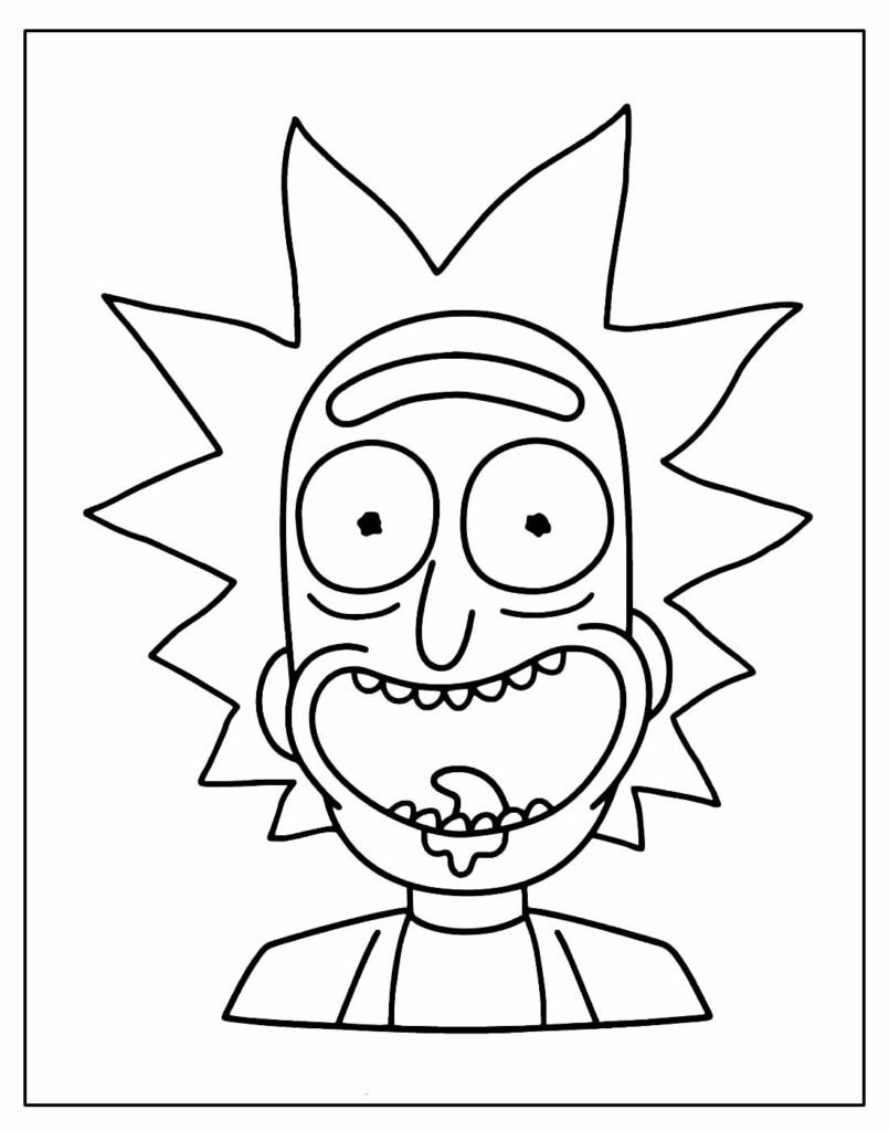 desenho de rick e morty para pintar e colorir facil 6