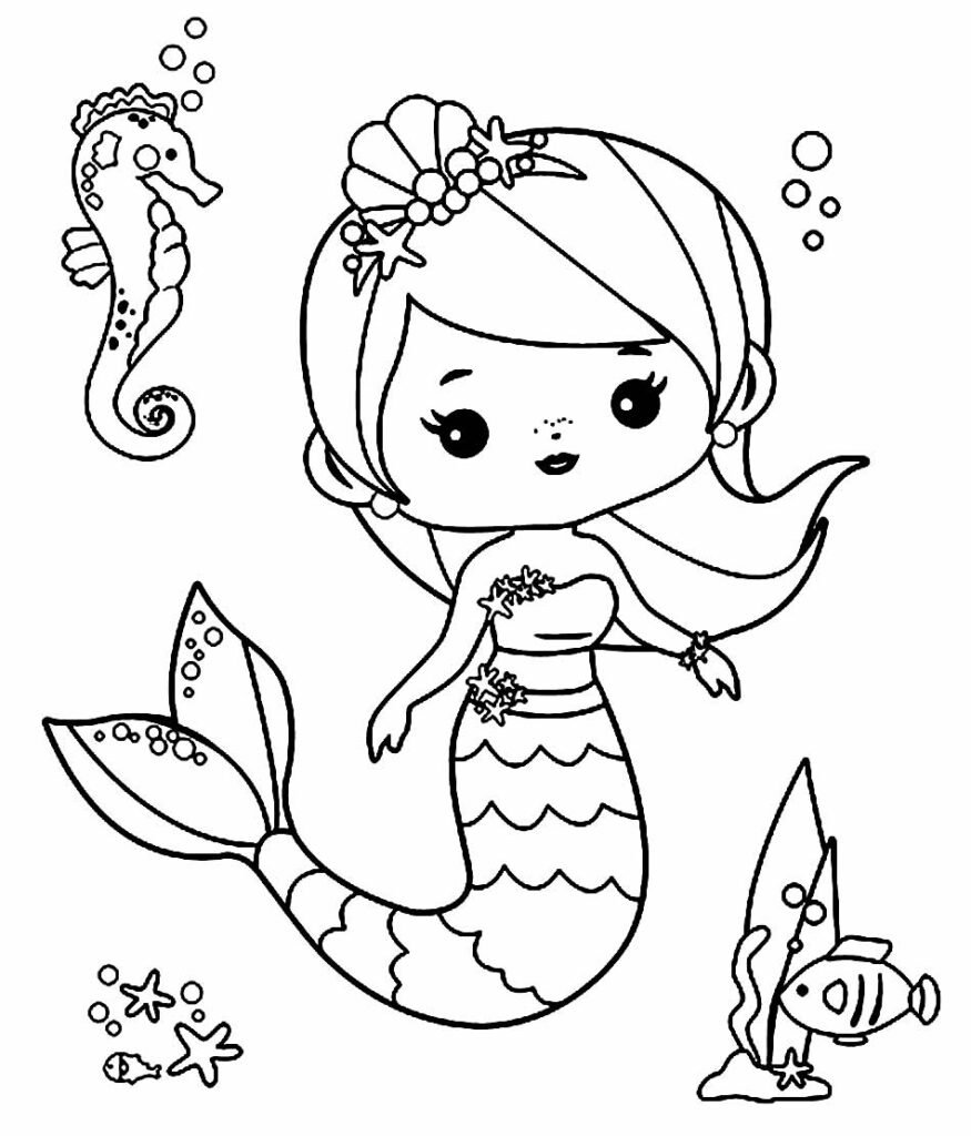 desenho de sereia para colorir 1