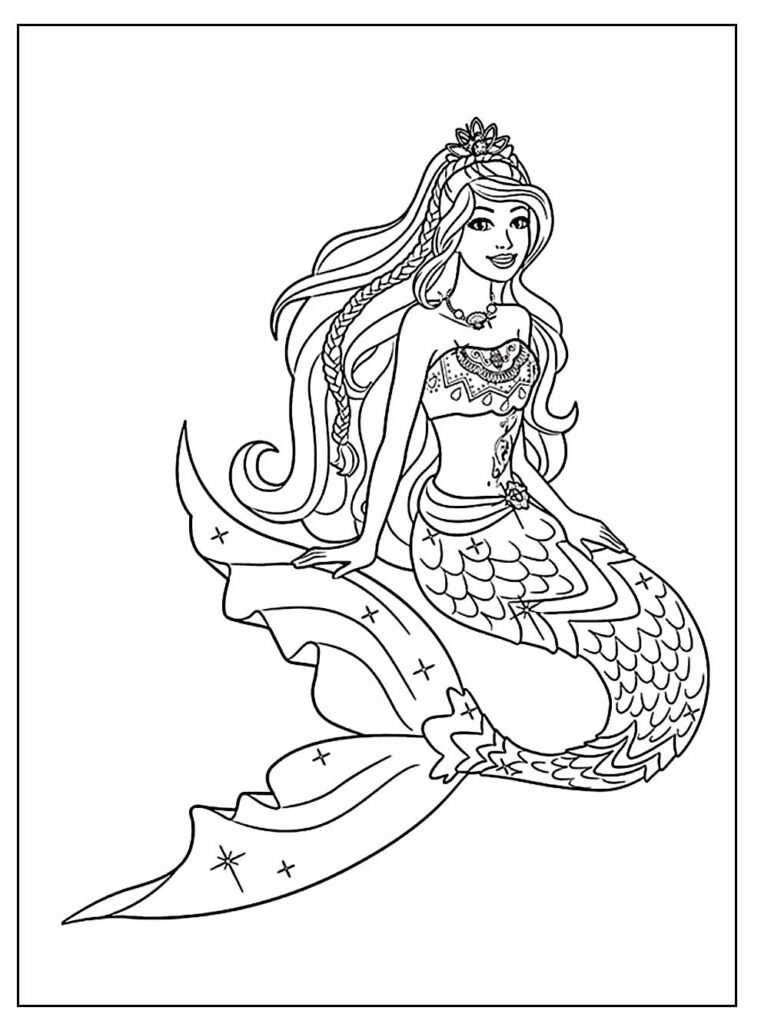 desenho de sereia para colorir 17