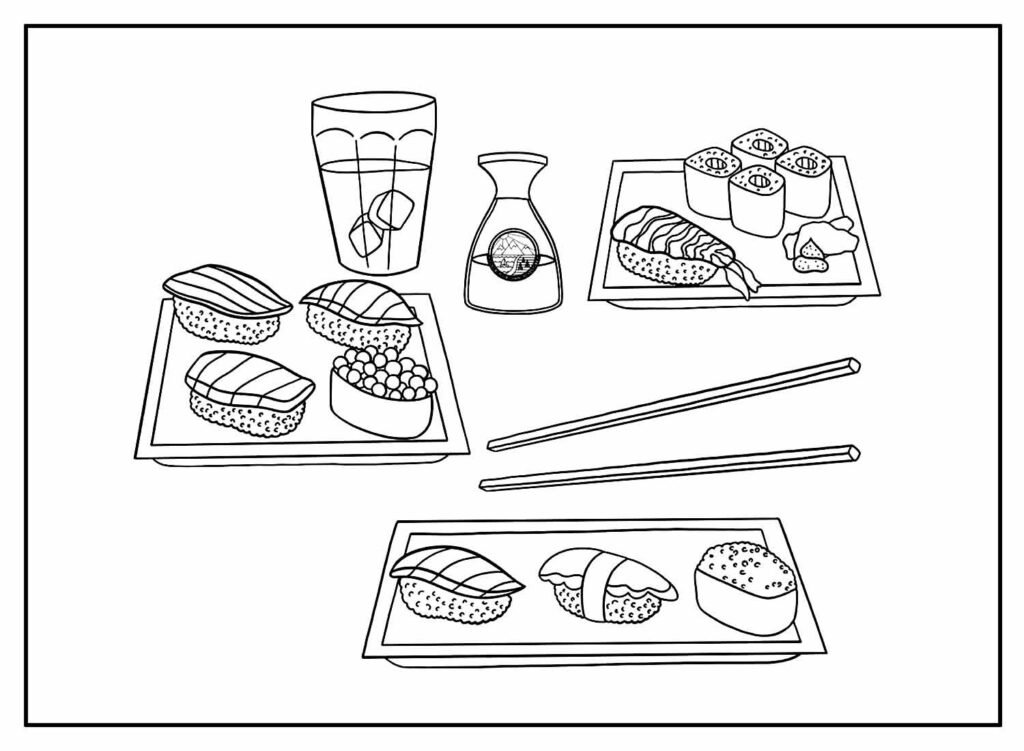 desenho de sushi para colorir 20