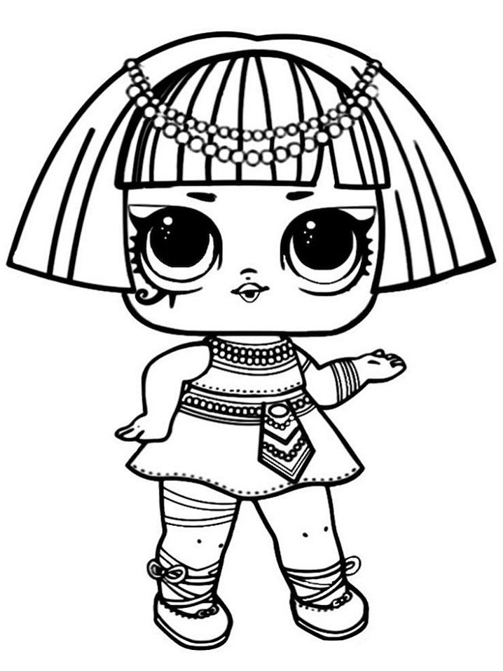 desenho lol surprise para colorir egipcia