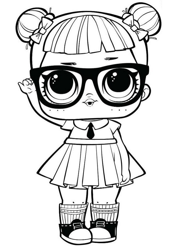 desenho lol surprise para colorir estudiosa