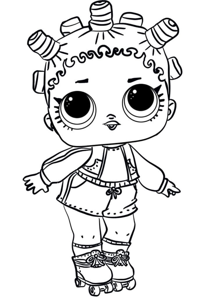 desenho lol surprise para colorir patinadora a4