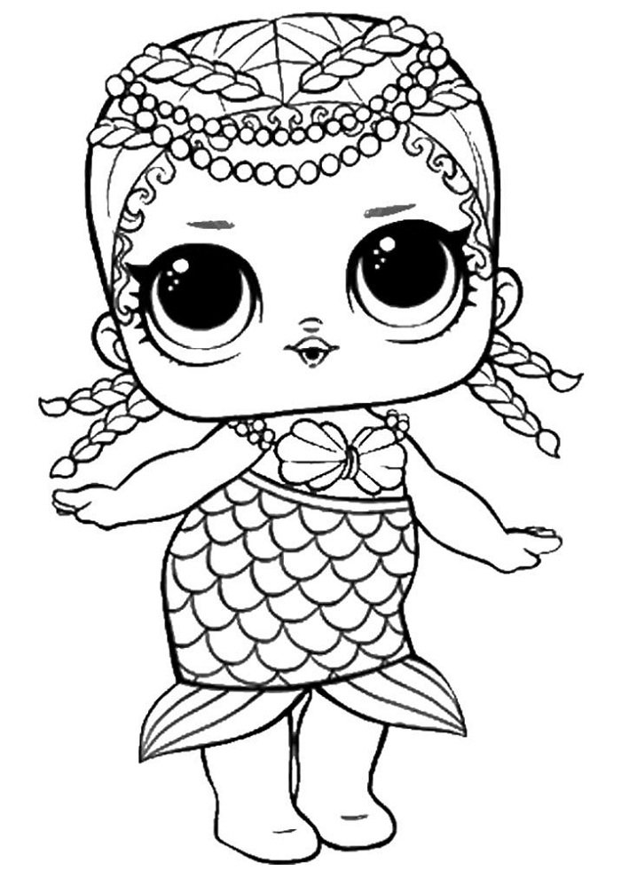 desenho lol surprise para colorir sereia