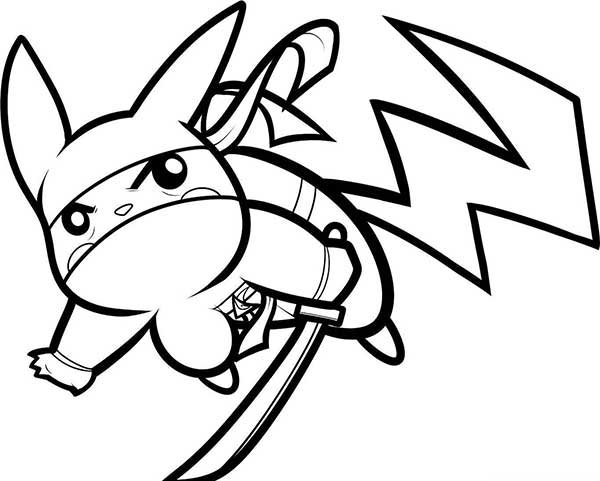 desenho pikachu ninja