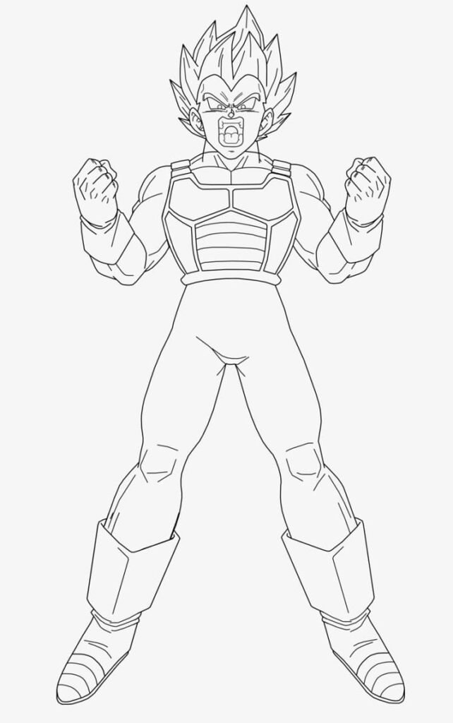 Vegeta poderoso para colorir - Imprimir Desenhos