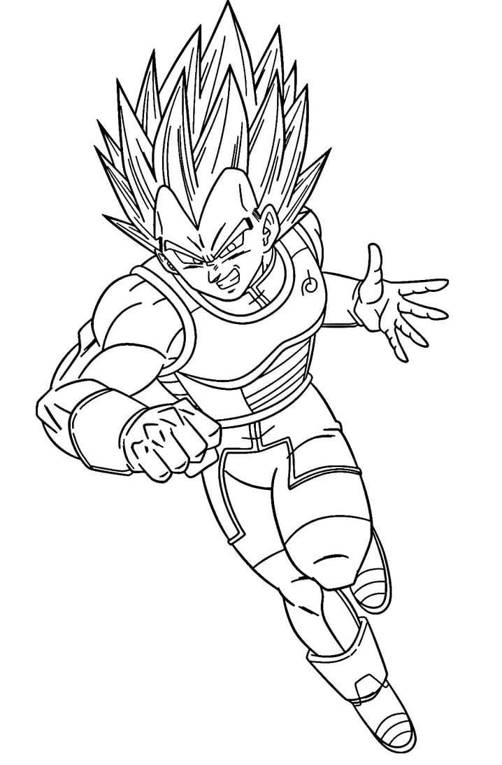 Desenhos do Vegeta para Colorir e Imprimir